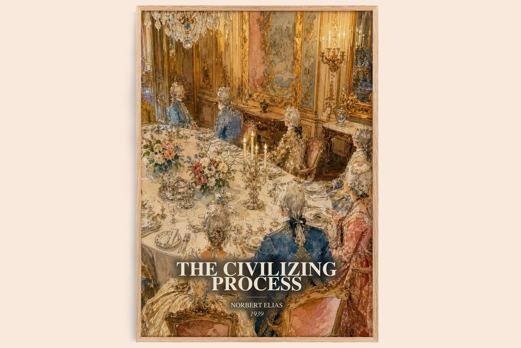 The Civilizing Process Book Watercolour Illustration by Norbert Elias