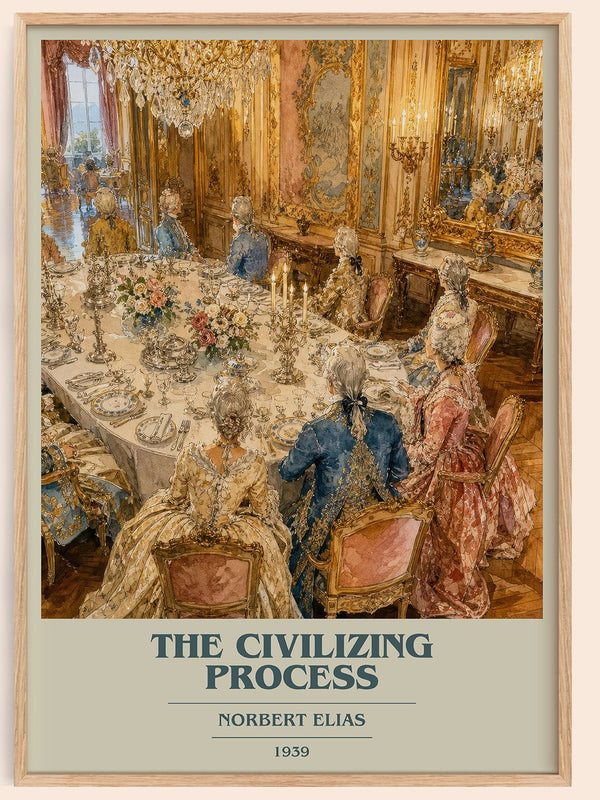 The Civilizing Process book cover book poster by Norbert Elias – framed literary art print