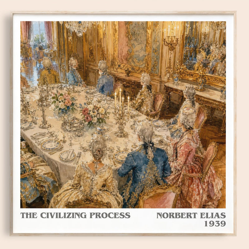 The Civilizing Process literary book poster by Norbert Elias – framed literary art print
