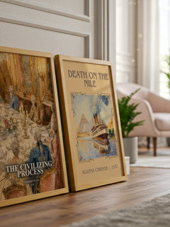 The Civilizing Process watercolour print framed by window – literary home decor