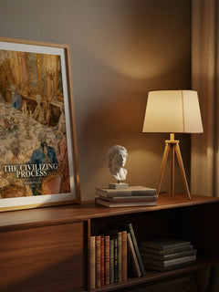 The Civilizing Process watercolour print on bookshelf – Norbert Elias fan gift