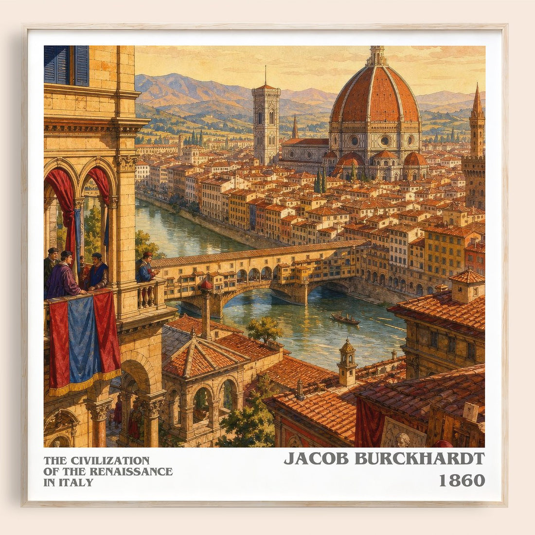 The Civilization Of The Renaissance In Italy literary book poster by Jacob Burckhardt – framed literary art print