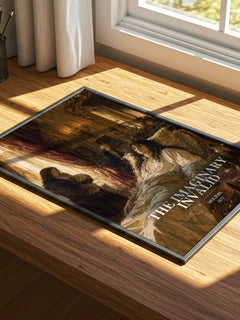 The Imaginary Invalid watercolour book poster framed on wall – classic literature wall art