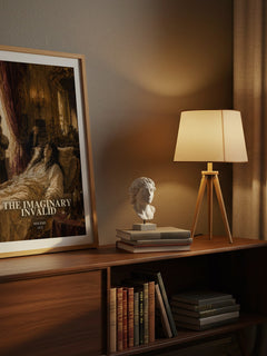 The Imaginary Invalid watercolour print on bookshelf – Molière fan gift