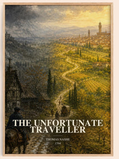 The Unfortunate Traveller watercolour book poster by Thomas Nashe – framed literary art print