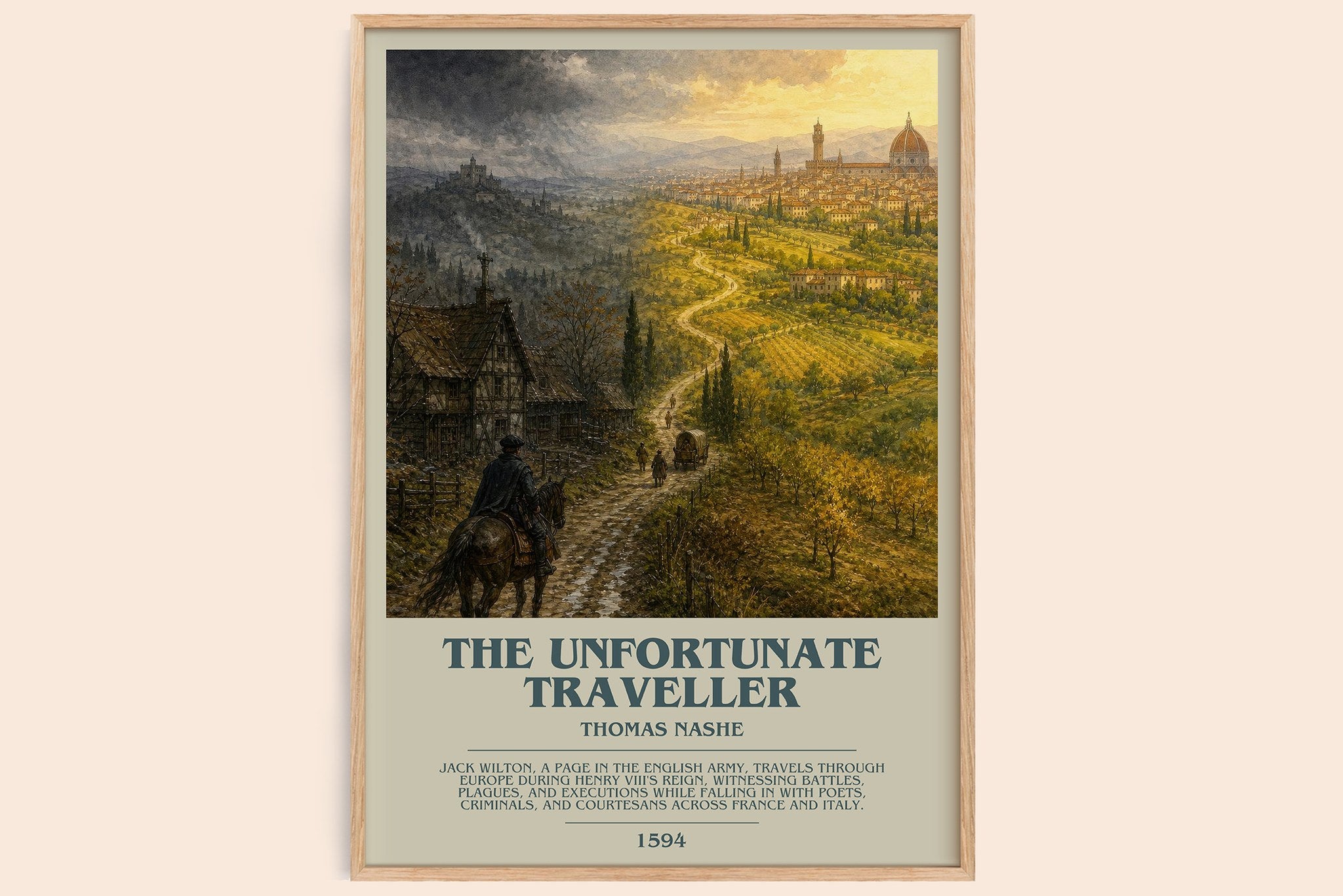 The Unfortunate Traveller Bookish Wall Art by Thomas Nashe