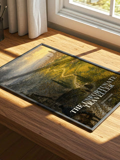 The Unfortunate Traveller watercolour book poster framed on wall – classic literature wall art