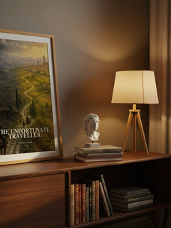 The Unfortunate Traveller watercolour print on bookshelf – Thomas Nashe fan gift
