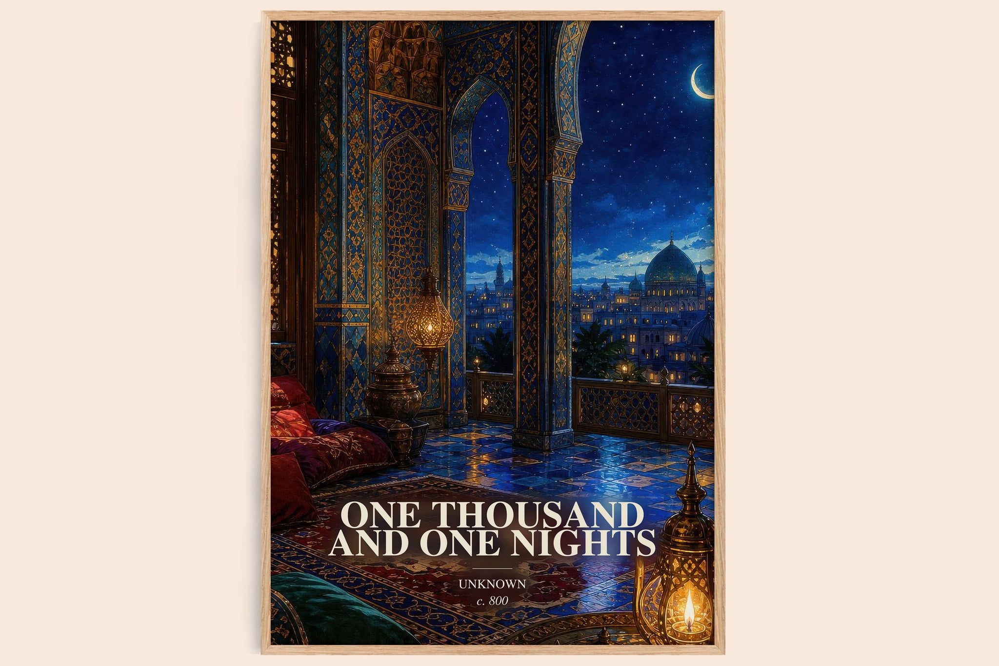 One Thousand and One Nights Book Watercolour Illustration by Unknown