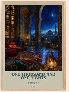 One Thousand and One Nights book cover book poster by Unknown – framed literary art print