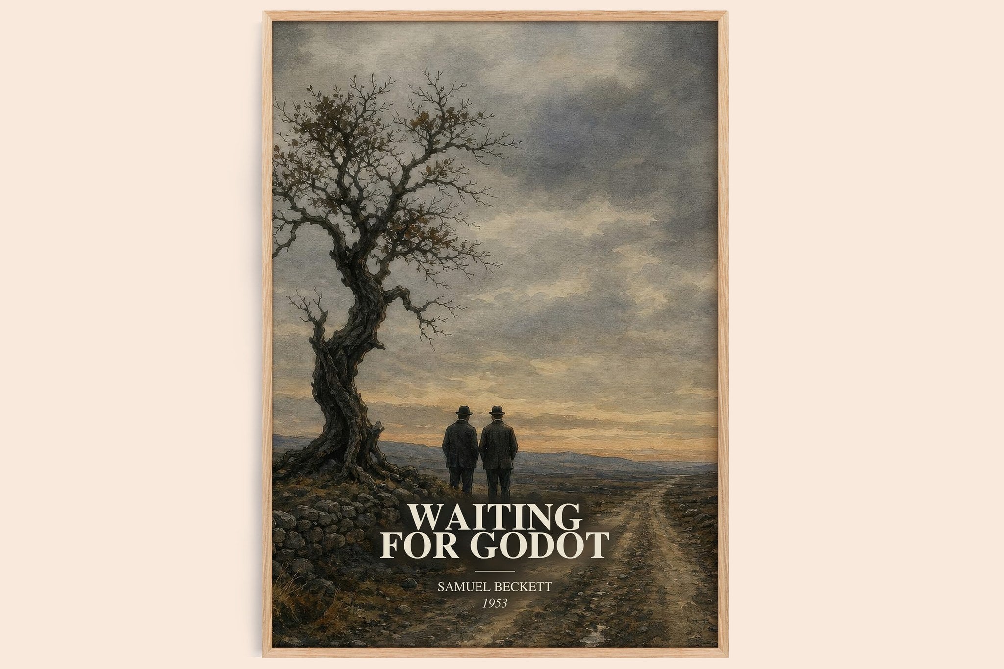 Waiting for Godot Book Watercolour Illustration by Samuel Beckett