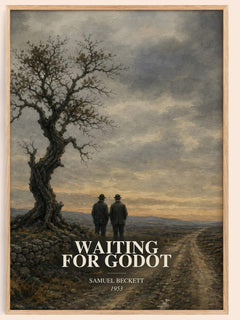Waiting for Godot watercolour book poster by Samuel Beckett – framed literary art print