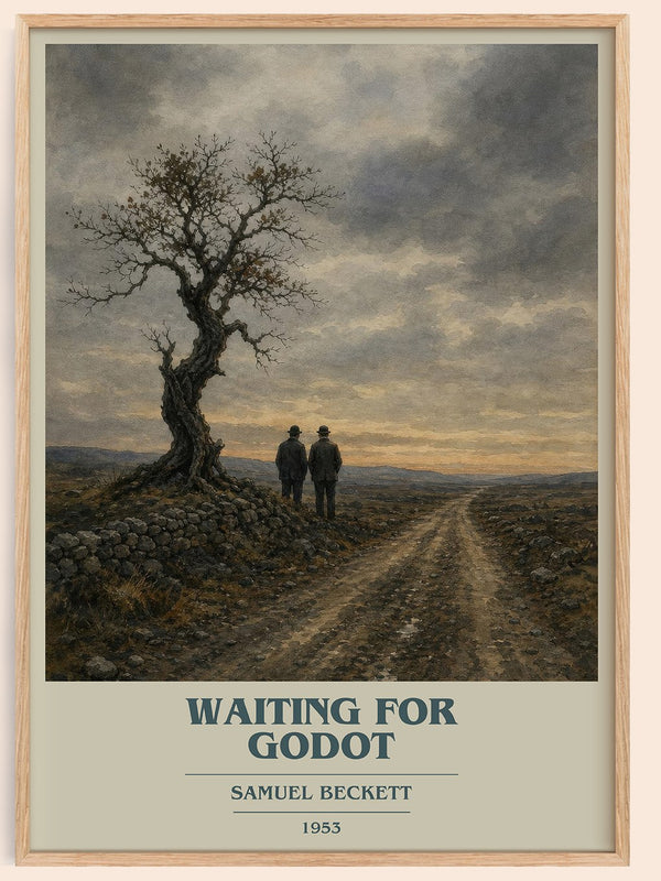 Waiting for Godot book cover book poster by Samuel Beckett – framed literary art print