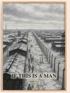 If This Is a Man watercolour book poster by Primo Levi – framed literary art print