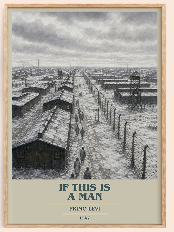 If This Is a Man book cover book poster by Primo Levi – framed literary art print