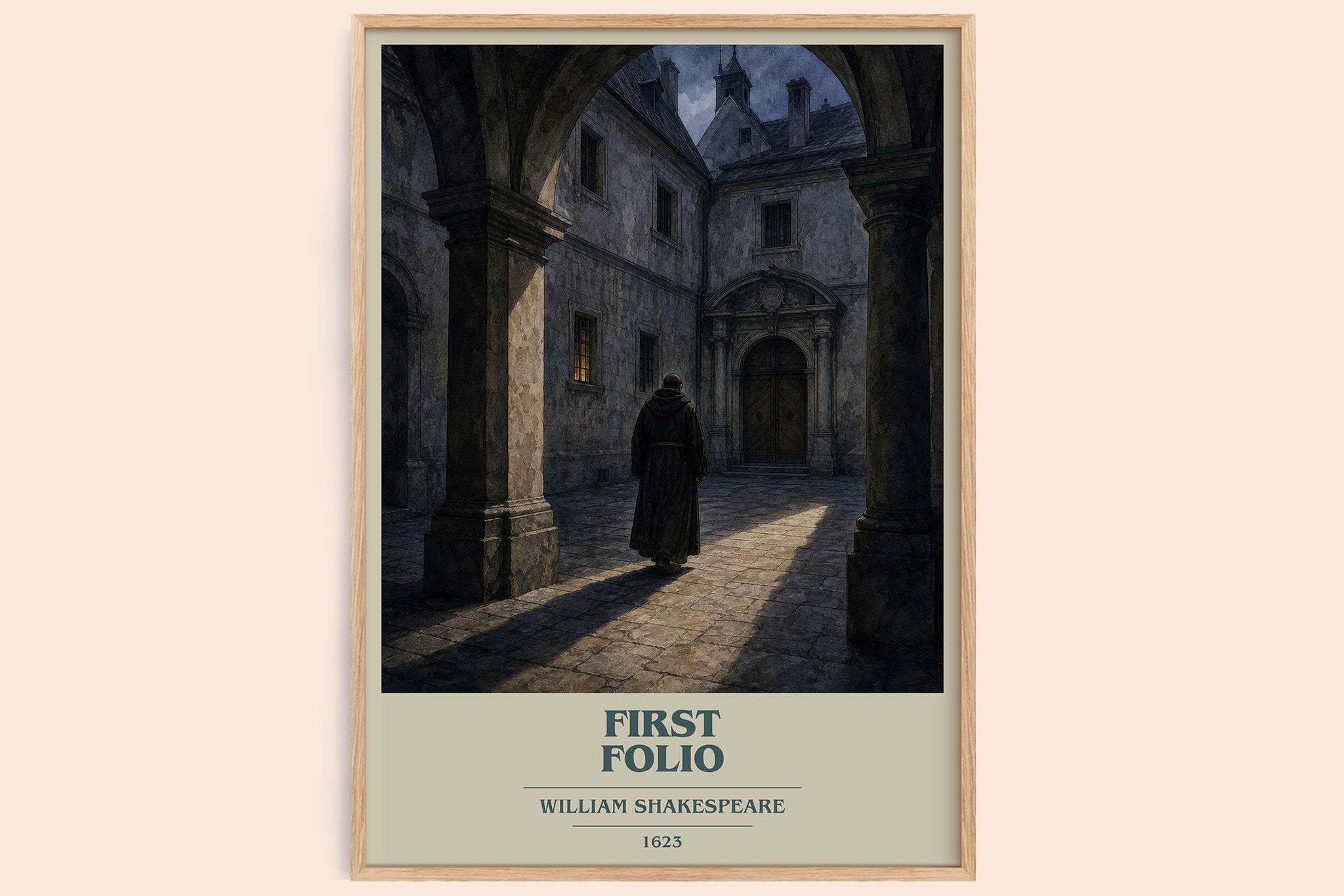 First Folio Book Cover Poster by William Shakespeare