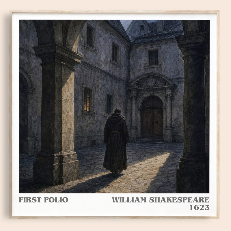 First Folio literary book poster by William Shakespeare – framed literary art print
