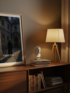 First Folio watercolour print on bookshelf – William Shakespeare fan gift
