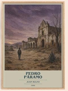 Pedro Páramo book cover book poster by Juan Rulfo – framed literary art print