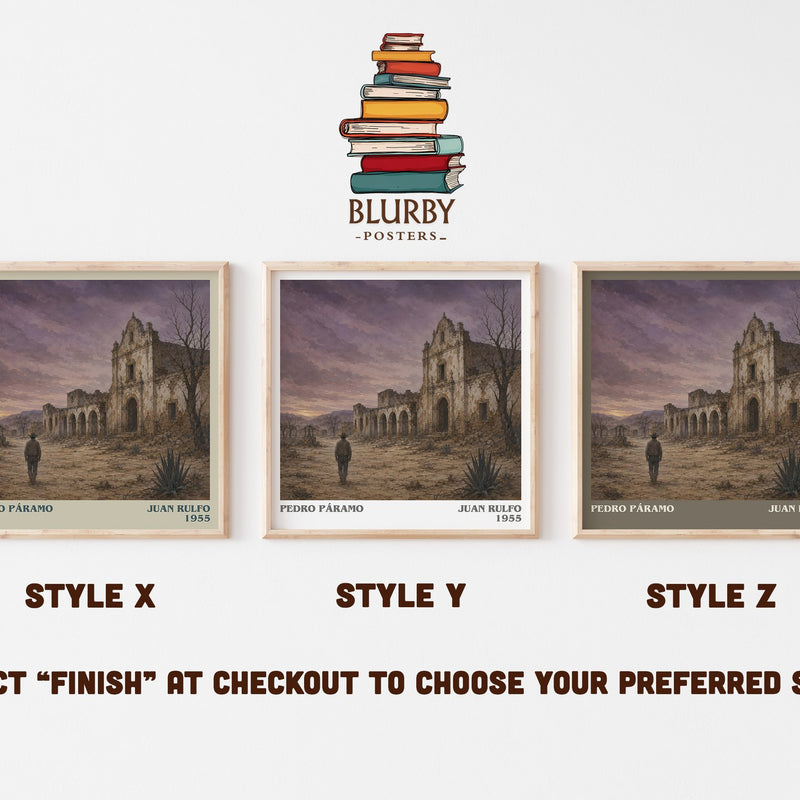 Pedro Páramo literary print in frame leaning in hallway – literary fiction wall art