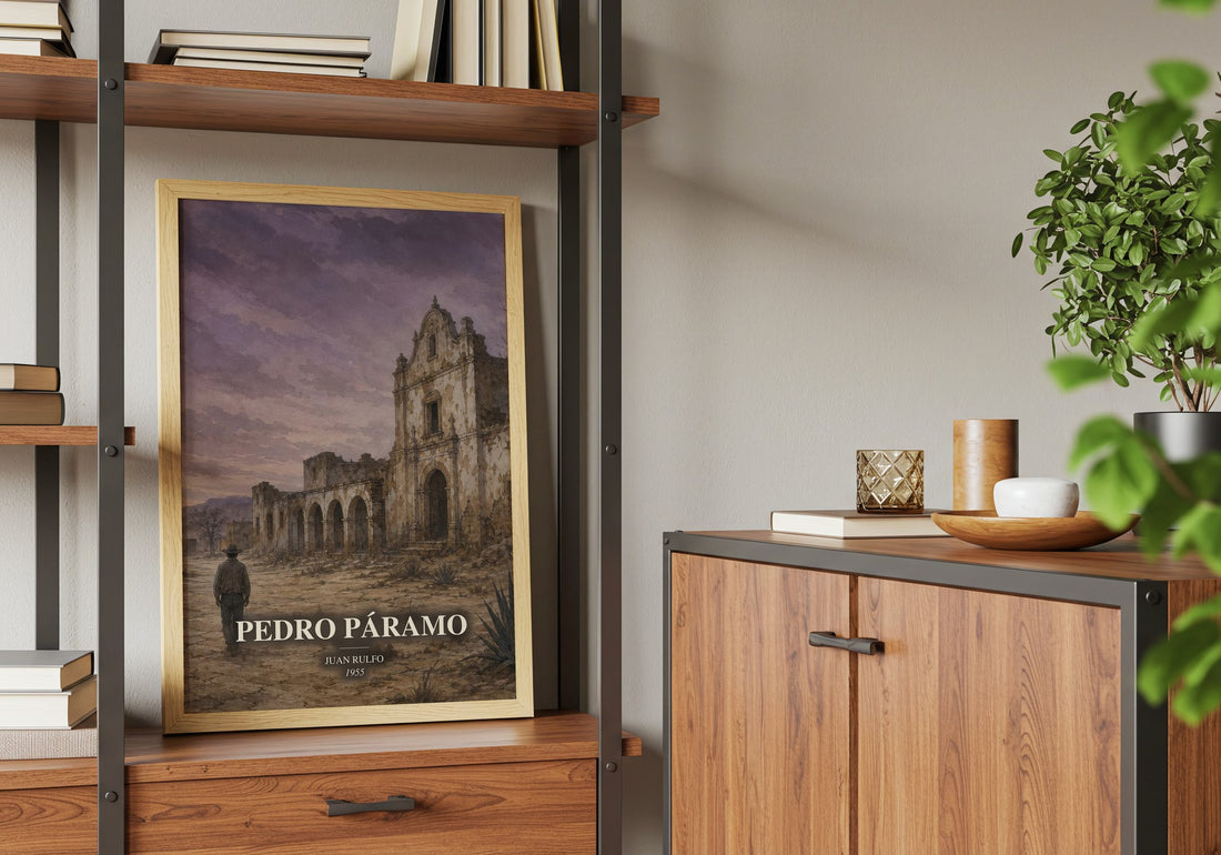 Pedro Páramo book watercolour illustration paper finish options – matte satin gloss