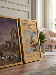 Pedro Páramo watercolour print framed by window – literary home decor