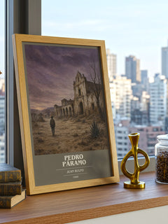 Pedro Páramo book cover print framed by window – literary home decor