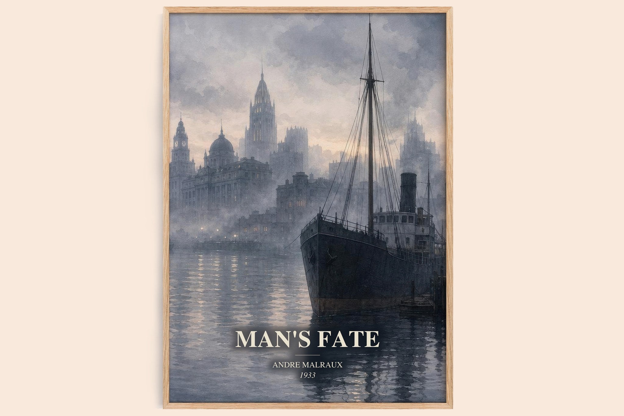 Man's Fate Book Watercolour Illustration by Andre Malraux