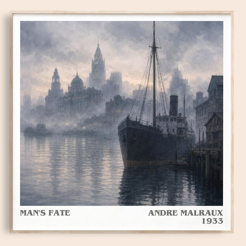 Man's Fate literary book poster by Andre Malraux – framed literary art print
