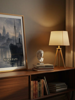 Man's Fate watercolour print on bookshelf – Andre Malraux fan gift