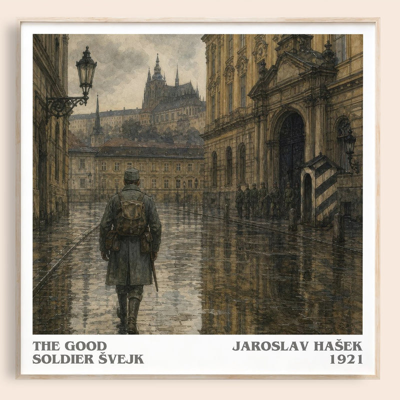 The Good Soldier Švejk literary book poster by Jaroslav Hašek – framed literary art print