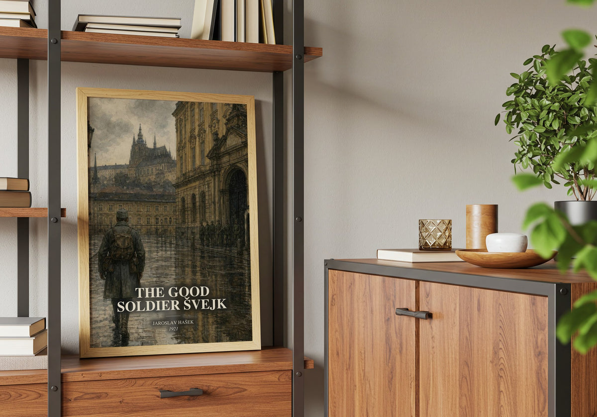 The Good Soldier Švejk book watercolour illustration paper finish options – matte satin gloss