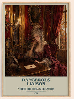 Dangerous Liaison book cover book poster by Pierre Choderlos de Laclos – framed literary art print