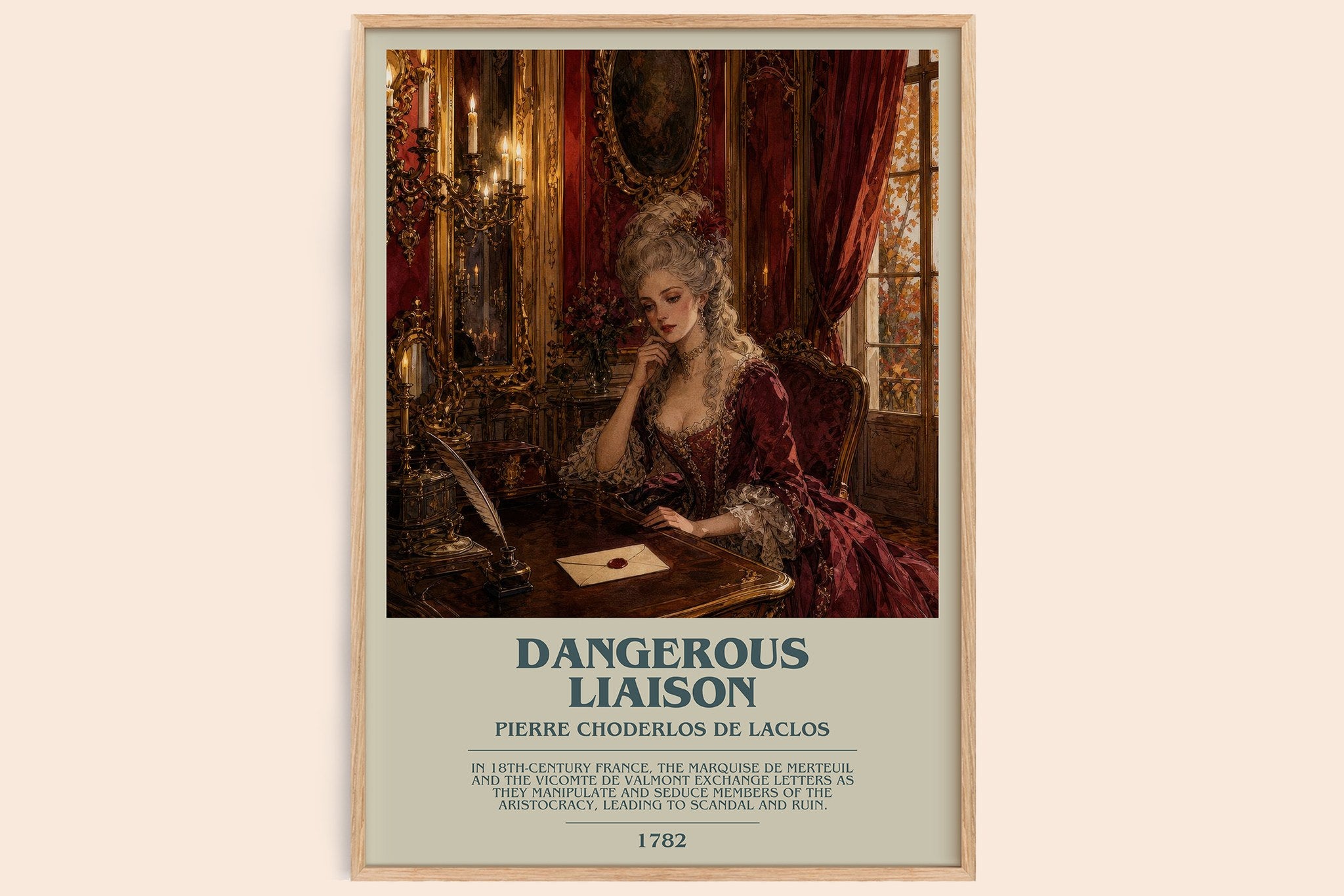 Dangerous Liaison Bookish Wall Art by Pierre Choderlos de Laclos