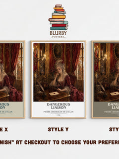 Dangerous Liaison book cover print in frame leaning in hallway – classic literature wall art