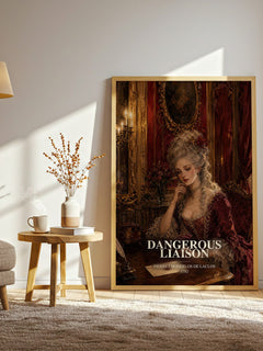 Dangerous Liaison watercolour print in frame leaning in hallway – classic literature wall art
