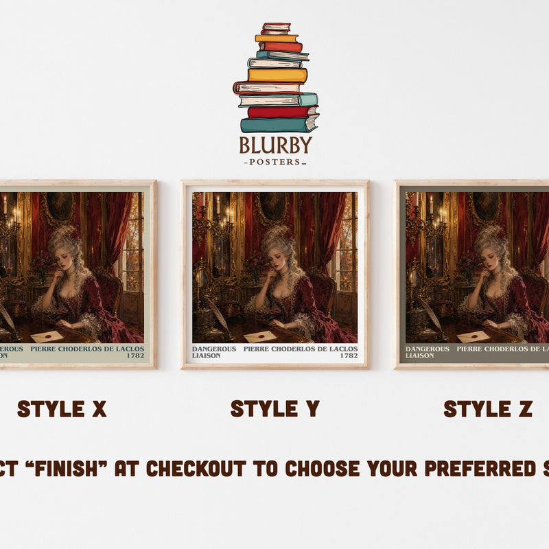 Dangerous Liaison literary print in frame leaning in hallway – classic literature wall art