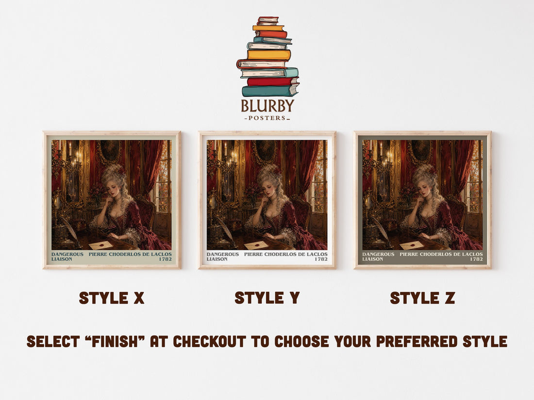 Dangerous Liaison literary print in frame leaning in hallway – classic literature wall art (mockup)