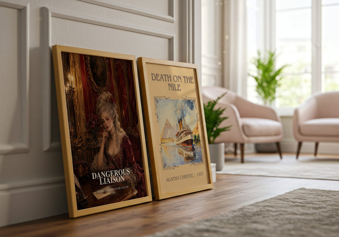Dangerous Liaison watercolour print framed by window – literary home decor