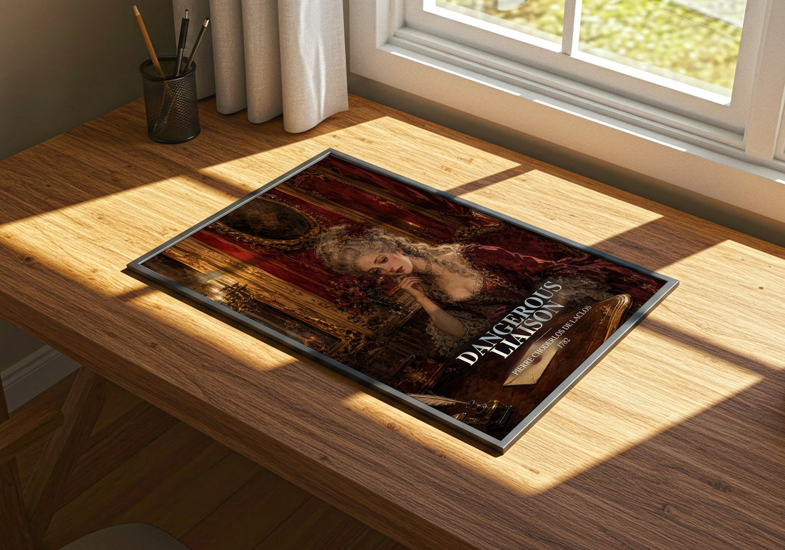 Dangerous Liaison watercolour book poster framed on wall – classic literature wall art