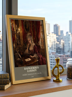 Dangerous Liaison book cover print framed by window – literary home decor