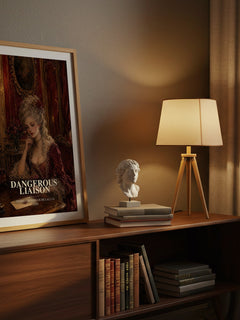 Dangerous Liaison watercolour print on bookshelf – Pierre Choderlos de Laclos fan gift