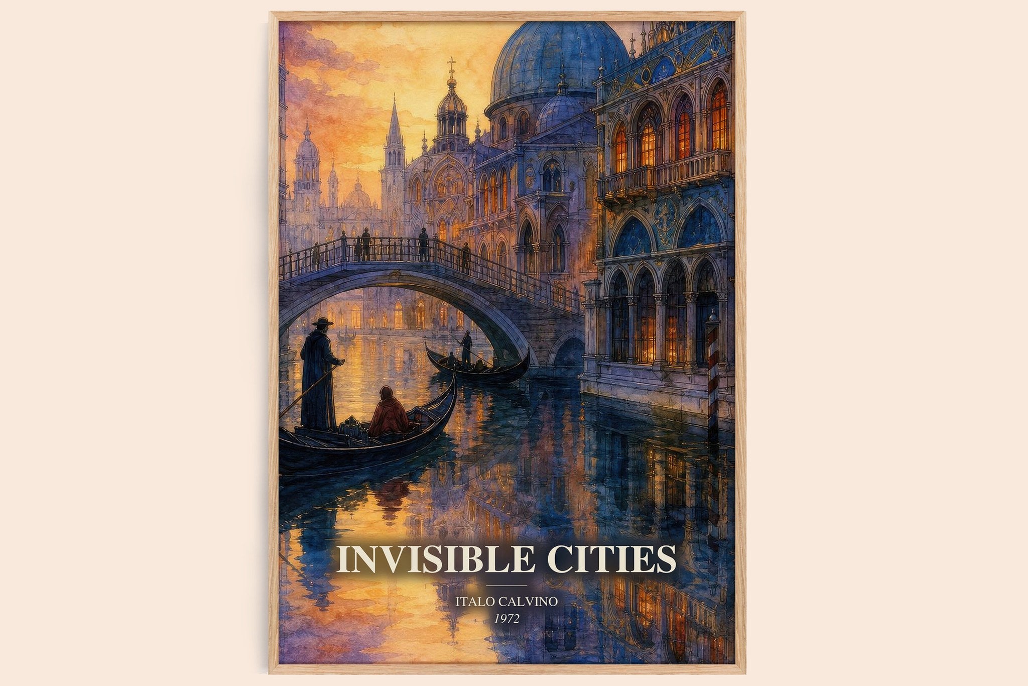 Invisible Cities Book Watercolour Illustration by Italo Calvino