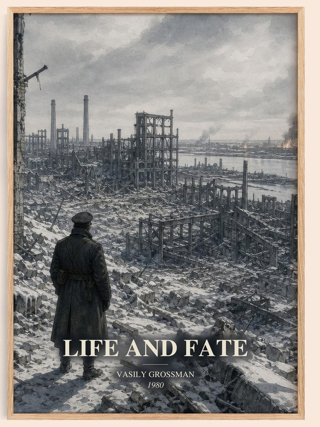 Life and Fate watercolour book poster by Vasily Grossman – framed literary art print