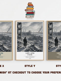 Life and Fate Book Cover Poster by Vasily Grossman – Style X, Y and Z side by side – choose your finish