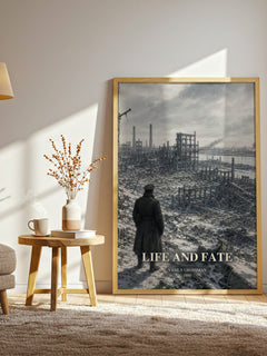 Life and Fate watercolour print in frame leaning in hallway – historical fiction wall art