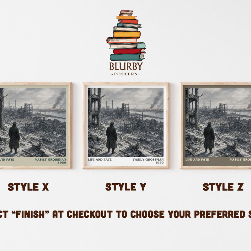 Life and Fate literary print in frame leaning in hallway – historical fiction wall art
