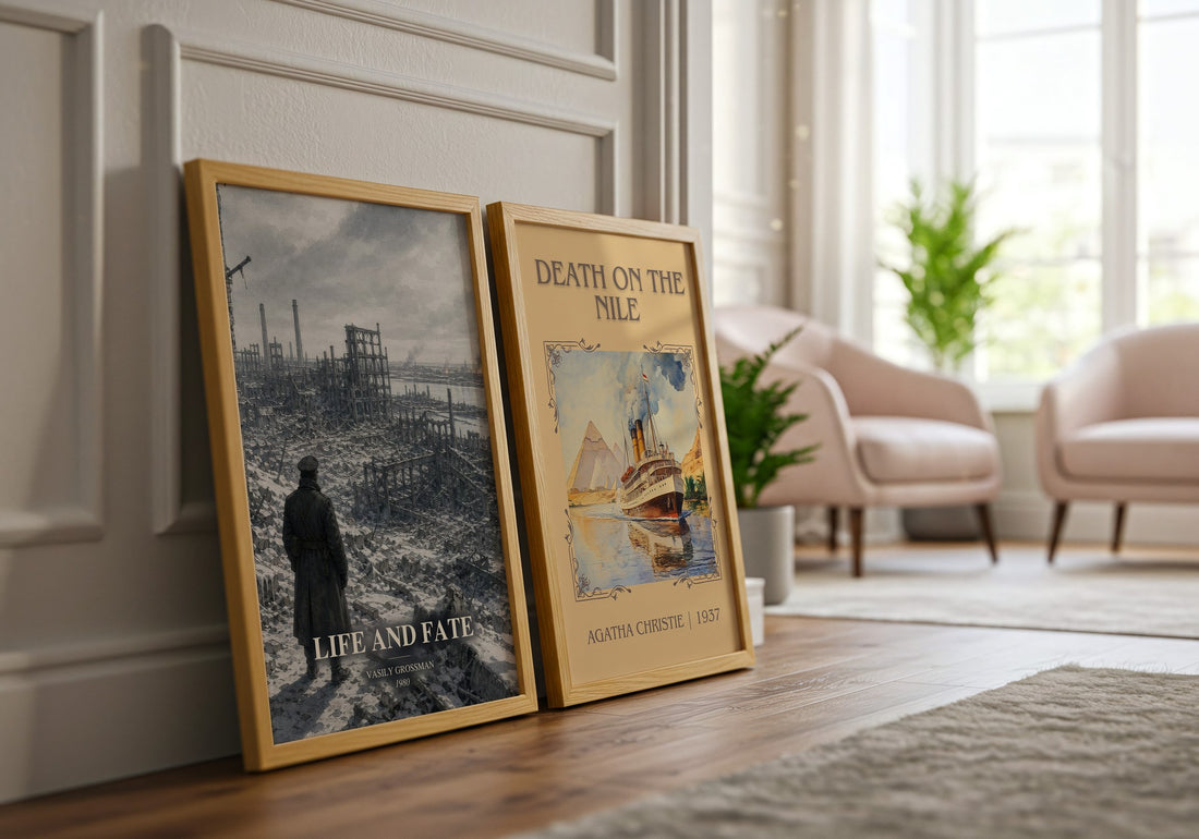 Life and Fate watercolour print framed by window – literary home decor