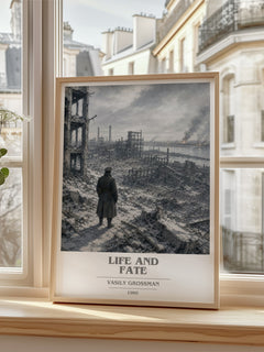 Life and Fate Book Cover Poster by Vasily Grossman – framed print by a bright window