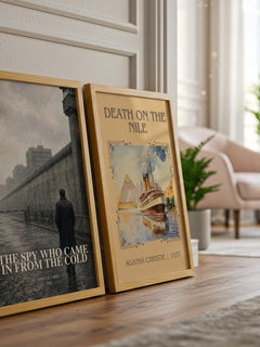 The Spy Who Came in From the Cold watercolour print framed by window – literary home decor
